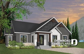 front - BASE MODEL - 3 bedroom Craftsman inspired home with master suite, laundry rooom, open kitchen / family room concept - Providence 1