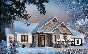 alternate - 3 bedroom home plan, 9' ceiling, large master suite, open layout, pantry, fireplace, laundry room - Providence 3