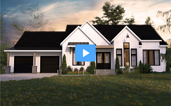 alternate - One-story modern farmhouse, 2 to 3 bedrooms, 2-car-garage, large covered terrace, 10' ceiling in living - Maple Way