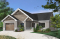 front - BASE MODEL - One-story northwest style house plan with 3 bedrooms ou 2 beds + home office, 2 full bath, cathedral ceiling - Woodside