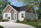 Color version 2 - Front - House plan for narrow lot, covered rear balcony, master suite + 2 secondary bedrooms with full bath, cathedral - Salem