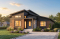 front - BASE MODEL - 1 bedroom modern mid-century house plan with open floor plan, economical home, unfinished daylight basement - Oxford