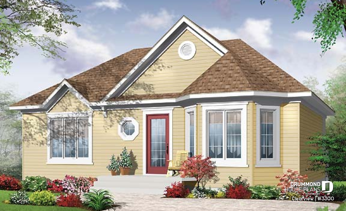 front - BASE MODEL - Country style, affordable 2 bedroom bungalow with full daylight basement - Clearview