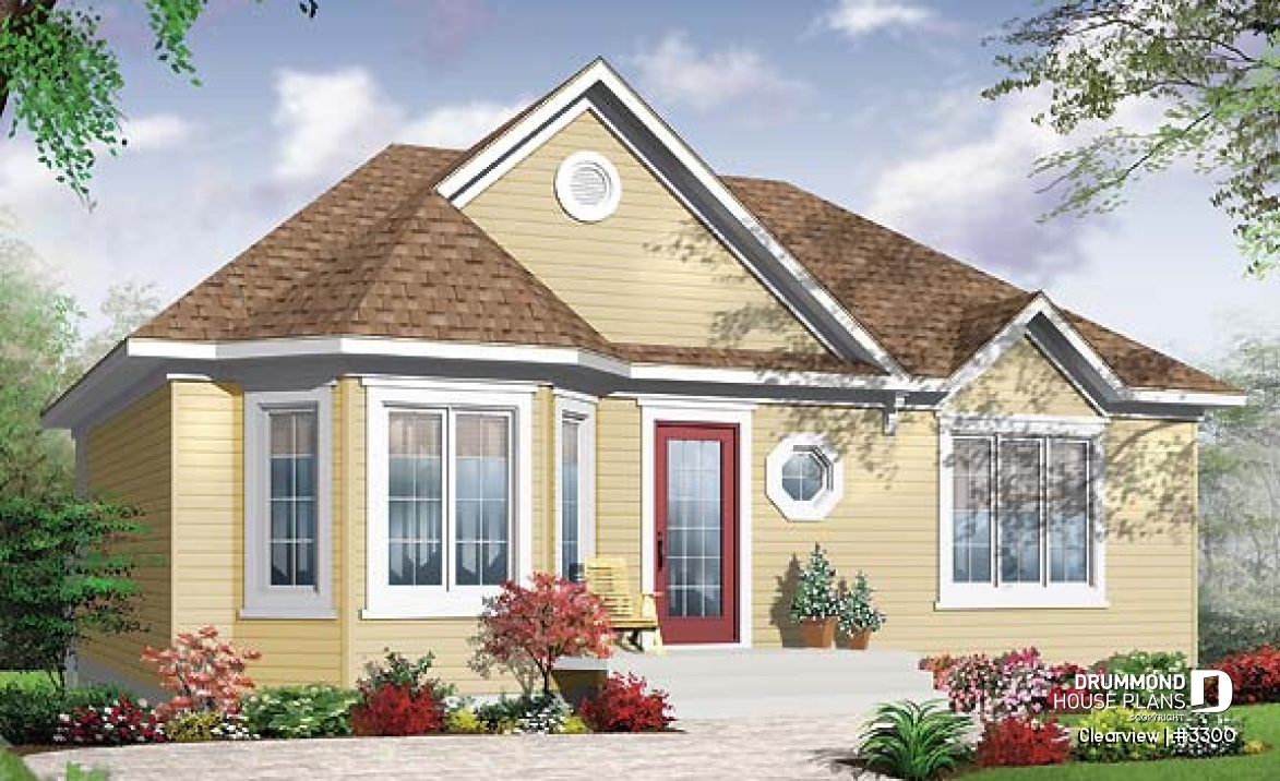 front - BASE MODEL - Country style, affordable 2 bedroom bungalow with full daylight basement - Clearview