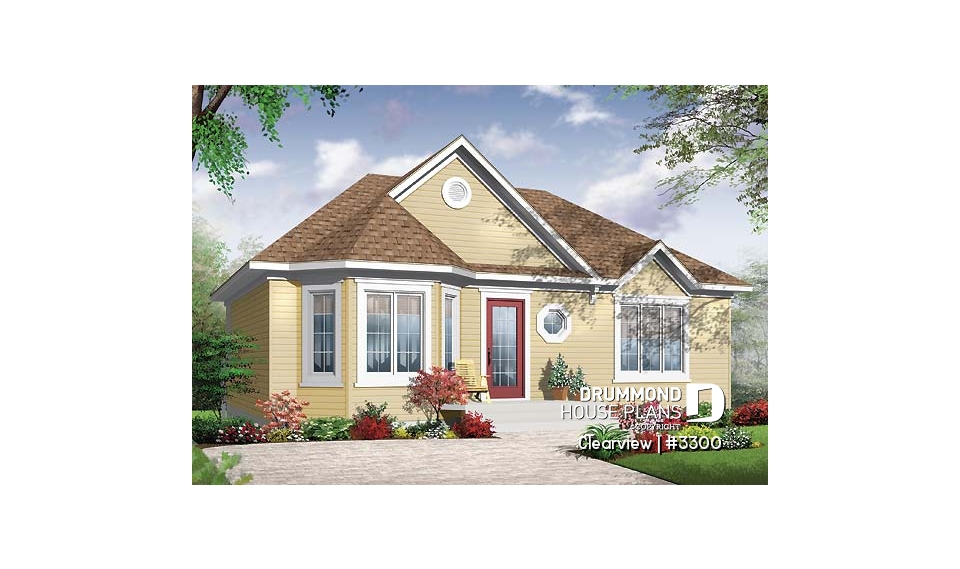 front - BASE MODEL - Country style, affordable 2 bedroom bungalow with full daylight basement - Clearview