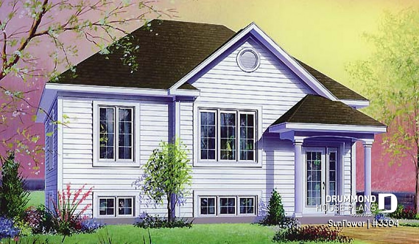 front - BASE MODEL - Low building cost split level with good size kitchen, large family bathroom and 2 bedrooms - Sunflower