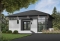 Color version 2 - Front - Small 3 bedroom budget conscious modern house plan, open floor plan, large kitchen with island and pantry - Solana