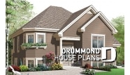 front - BASE MODEL - Affordable 3 to 4 split level house plan with a one-bedroom basement appartment - Avon 2