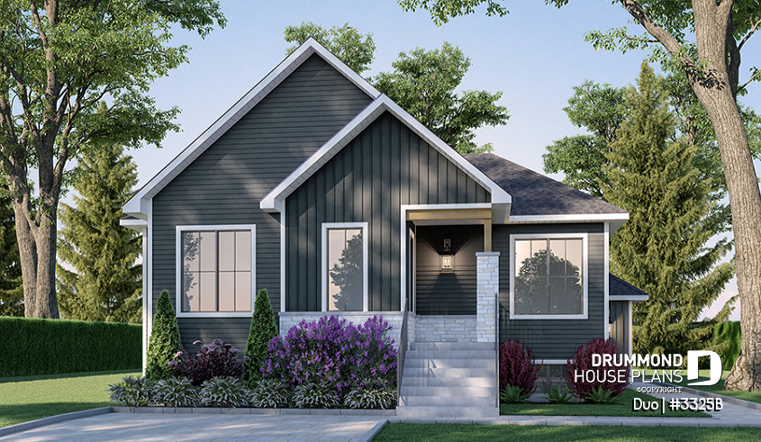 front - BASE MODEL - Single storey with a one-bedroom bachelor in the daylight basement, ideal for first-home buyers! - Duo