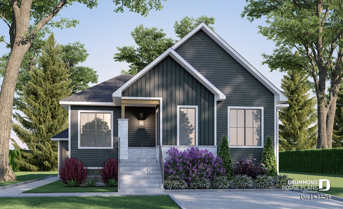front - BASE MODEL - Single storey with a one-bedroom bachelor in the daylight basement, ideal for first-home buyers! - Duo