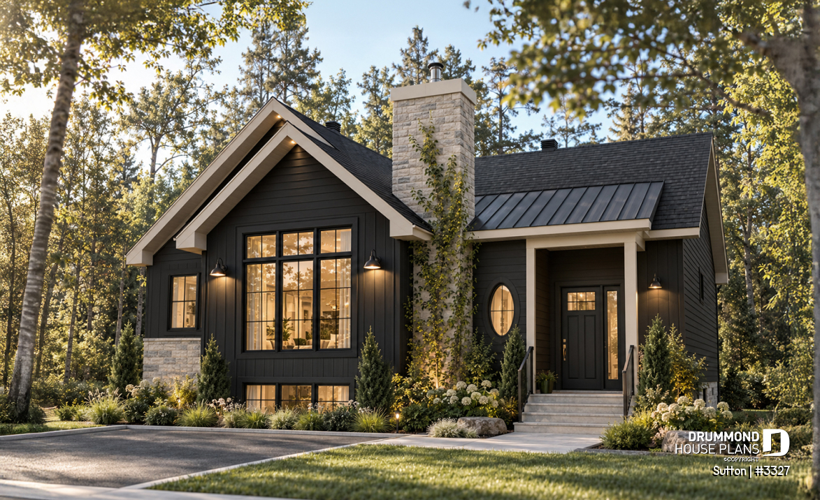 front - BASE MODEL - Split-Entry Bungalow House Plan with 1 to 3 Bedrooms, 1.5 to 2.5 bath and Main-Floor Master Suite - Sutton