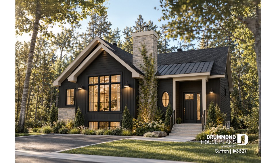 front - BASE MODEL - Split-Entry Bungalow House Plan with 1 to 3 Bedrooms, 1.5 to 2.5 bath and Main-Floor Master Suite - Sutton