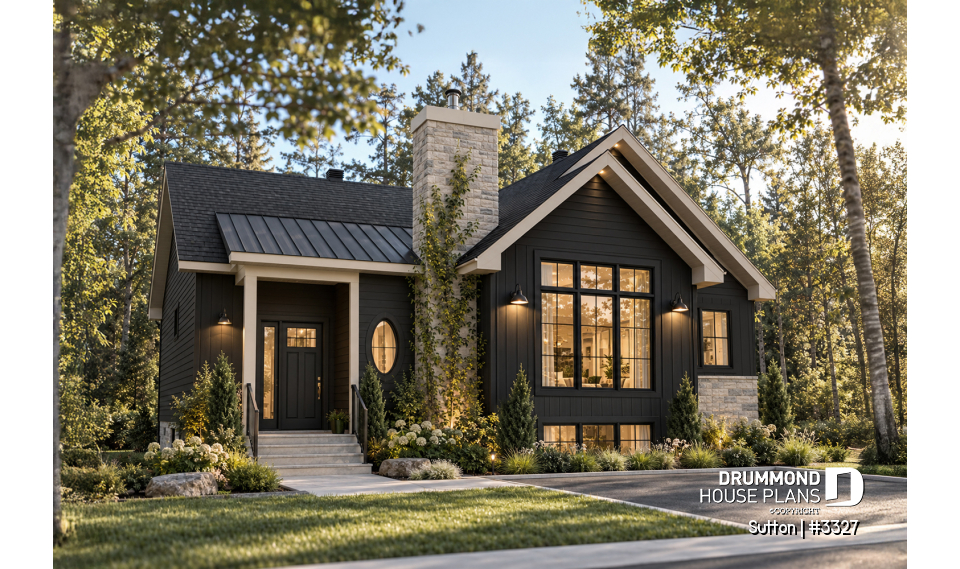front - BASE MODEL - Split-Entry Bungalow House Plan with 1 to 3 Bedrooms, 1.5 to 2.5 bath and Main-Floor Master Suite - Sutton