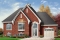 front - BASE MODEL - split-entry house plan, low budget, cathedral ceiling, central fireplace, kitchen with island - Raleigh
