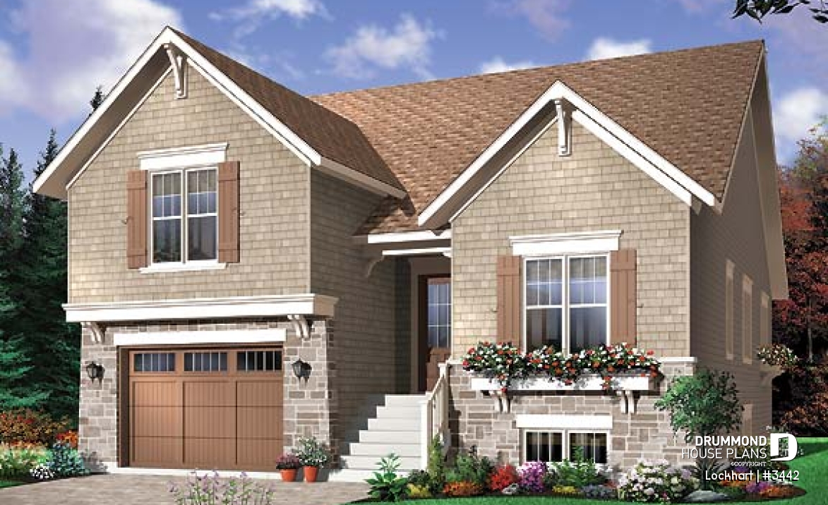 front - BASE MODEL - Craftsman 3 bedroom with double garage, fireplace &amp; triple patio doors - Lockhart