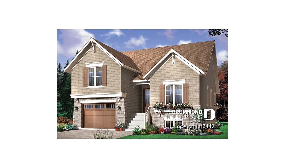 front - BASE MODEL - Craftsman 3 bedroom with double garage, fireplace &amp; triple patio doors - Lockhart