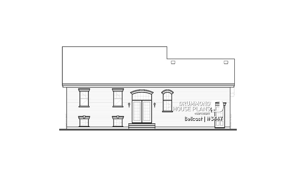 rear elevation - Bellcast