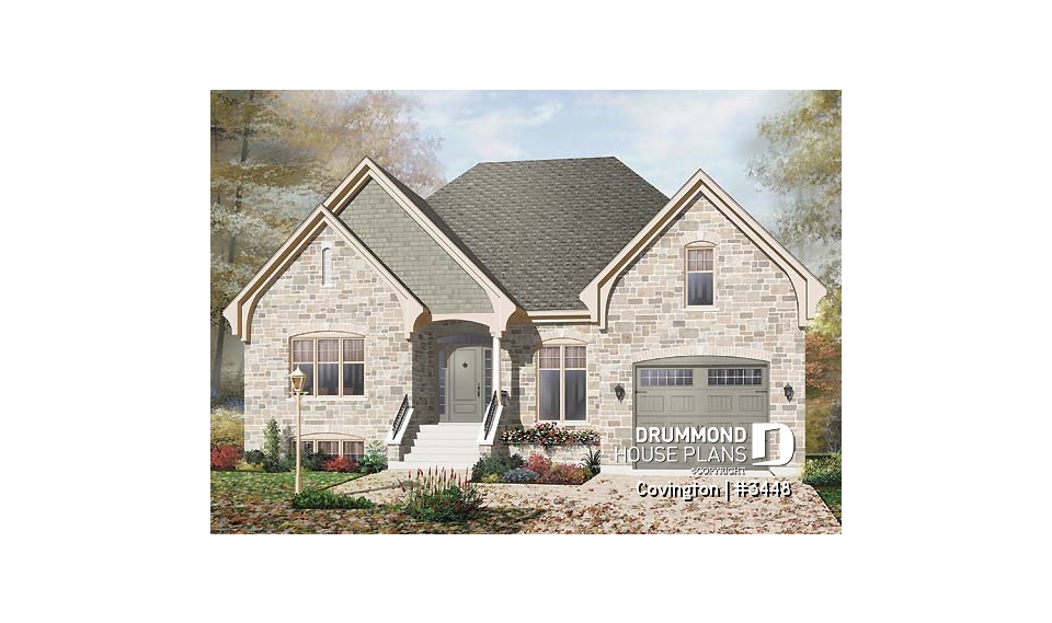 front - BASE MODEL - Single storey, 2 bedroom Craftsmanwith garage and bonus space - Covington