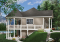 front - BASE MODEL - Affordable small cottage home plan, unfinished walkout (allowing for extra beds), large covered terrace - The Trail Seeker 