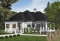 front - BASE MODEL - Country cottage waterfront house plan w/ covered screened-in porch, one bedroom, unfinished daylight basement - The Gallagher