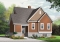 front - BASE MODEL - Ski chalet house plan with 2 living rooms, 1 to 4 bedrooms and a fireplace, affordable - Hearthside
