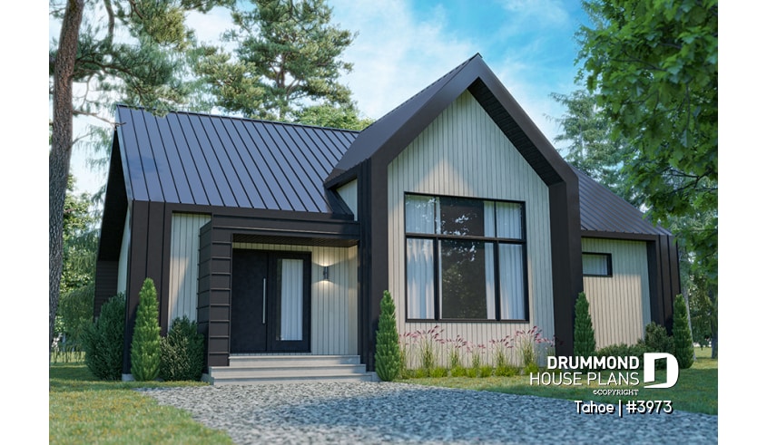 Color version 2 - Front - Scandinavian cottage with huge mud room, cathedral ceiling, 2 bedroom and amazing kitchen with view - Tahoe