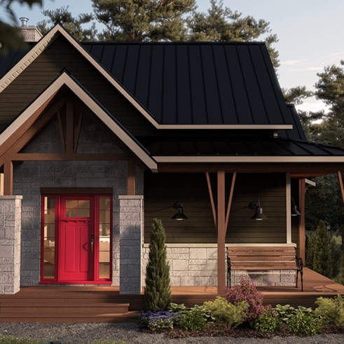 front - BASE MODEL - House plan with loft bedroom (total of 3 beds), open floor plan, fireplace and more - Whistler