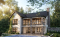 Rear view - BASE MODEL - 4-Bedroom Walkout Basement House Plan with Two Large Covered Terraces - Olympe 5