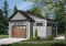 Color version 5 - Front - One-car detached garage with entertaining area, front and side garage doors, man cave garage plan - The Nook