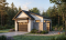 front - BASE MODEL - One-car detached garage with entertaining area, front and side garage doors, man cave garage plan - The Nook