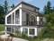 Rear view - BASE MODEL - Ski or mountain cottage plan with walkout basement, large covered deck, 3  beds, 2 bathrooms, open  concept - Malbaie