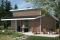 Color version 4 - Rear - Two-car garage plan with covered side deck, modern style 2-car garage plan - Chandler 3