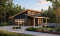front - BASE MODEL - Two-car garage plan with covered side deck, modern style 2-car garage plan - Chandler 3