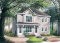 front - BASE MODEL - Duplex house plan with 2 bedroom per unit, kitchen with lunch counter, open floor plan - Abbot 2