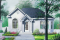 front - BASE MODEL - European style inspired one-storey house plan with 2 bedrooms, economical, cathedral ceiling - Adaline 2