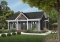 Color version 3 - Front - One-story low-budget house plan, 2 bedrooms, eat-in kitchen, unfinished daylight basement - Cranston