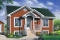 front - BASE MODEL - Rised foundation, one-storey house plan with 2 bedrooms, kitchen with lots of storage - Chapman