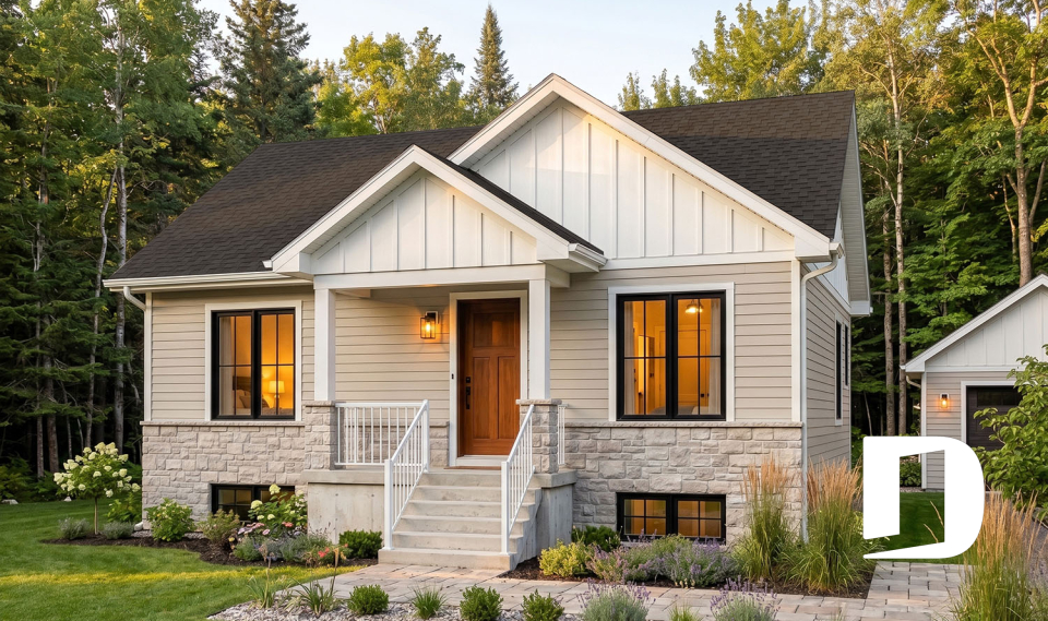 front - BASE MODEL - Affordable House Plan, Modern Farmhouse, Up to 5 Bedrooms, Unfinished Basement, Open Concept - Arthur 3