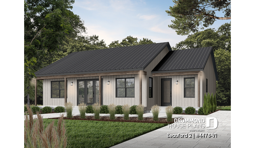 Color version 4 - Front of house plan 4478-V1 Color version 4 - Front - Beauford 2