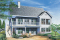 Rear view - BASE MODEL - Traditional walkout bungalow house plan with lots of natural light and great deck, unfinished walkout basement - Bay Breeze 2