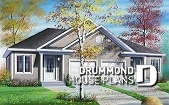 front - BASE MODEL - Duplex house plan with 2 bedroom, one-car garage, affordable construction costs. - Belleview 3