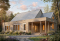 Color version 1 - Front - Scandinavian one-story house plan, lots of natural light, cathedral ceiling, laundry on main floor, storage - Bergen