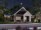 front - BASE MODEL - Charming 3 bedroom Modern Rustic home plan, optional finished basement, home theater and large covered deck - Auburn