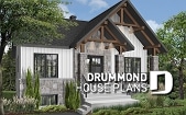 front - BASE MODEL - Small craftsman home plan, 2+ bedrooms, large kitchen with pantry, laundry on main - Nordika 2