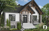 front - BASE MODEL - Small craftsman home plan, 2+ bedrooms, large kitchen with pantry, laundry on main - Nordika 2