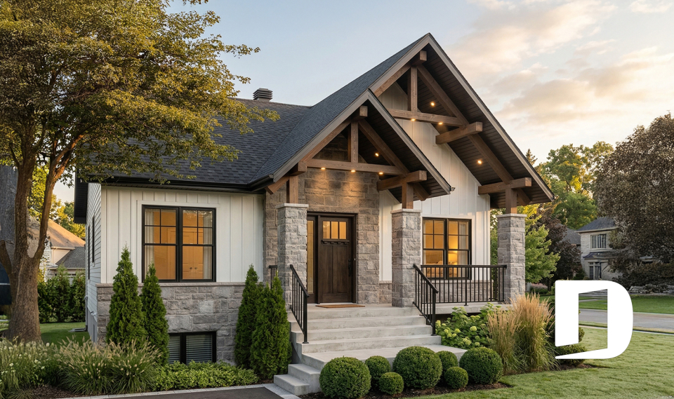 front - BASE MODEL - Compact Modern Rustic Home Plan with 2–4 Bedrooms, Open Living Space and Covered Porch - Nordika 2