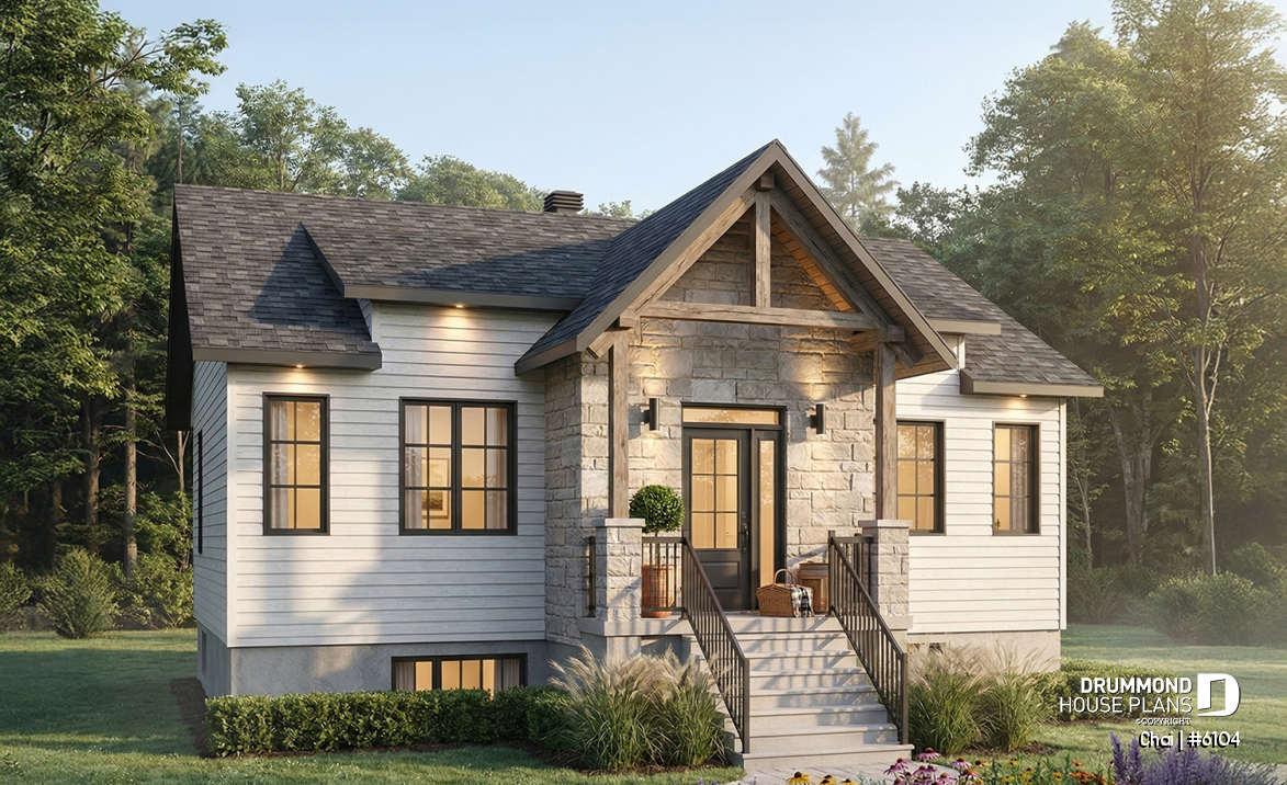 front - BASE MODEL - Modern first home buyer perfect plan, 2 bedrooms, large family bathroom, fireplace, kitchen island  - Chai