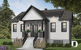 Color version 1 - Front - 2 bedroom affordable ranch style house plan with great kitchen et open floor plan concept - Chai 2