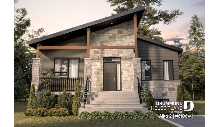 front - BASE MODEL - Single storey home plan, 1 to 4 beds, 2.5 baths,finished basement, living & family rooms, 9 foot ceiling - Aika 2