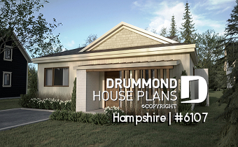 front - BASE MODEL - Mid-Century Modern Inspired 3 Bedroom House Model with Concrete Slab Foundation - Hampshire